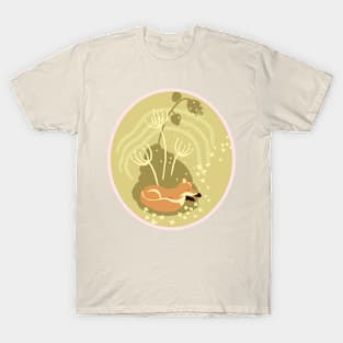 Sleeping fox 2 earth tones T-Shirt